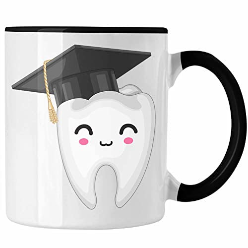 Trendation - Zahnmedizin Studium Bestanden Tasse Geschenk Angehender Zahnarzt Zahnärztin Geschenkidee (Schwarz)