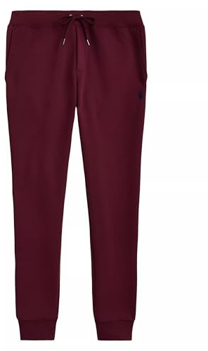 Polo Ralph Lauren Men's Double Kint Jogger Pants (M, WineRed) (Fall/Winter 2022) Red Wine Medium