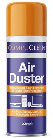 New 2 X 200ML Compressed AIR CAN Duster Spray CAN Cleaner Clean & Protects Laptop Keyboard Electronics 200 ML Pack Set of 2