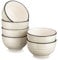 vancasso Bonbon Cereal Bowls Set of 6, Ceramic Soup Bowls, 24 oz Serving Bowls for Salad, Noodle, Porridge, Rice, Dishwasher & Microwave Safe, Beige