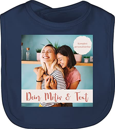 Baby Lätzchen - eigenem - Eigenes Foto I Eigenes Bild - Unisize - Navy Blau - latz von taufpate schlabberlätzchen selbst drucken photo schlabberlatz weiss zum bedrucken selber gestalten custom