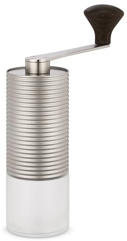 Klein & More 18858 Coffee Grinder, Glass Stainless Steel Solid Wood, matt
