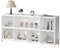 LVB Bücherregal Weiß, Bücherschrank mit 8 offene Fächer, Standregal mit 2 Ebenen, Würfelregal, Büroregal, horizontal, für Wohnzimmer, Büro, Arbeitszimmer, Kinderzimmer, Metall, 34T x 160B x 76H