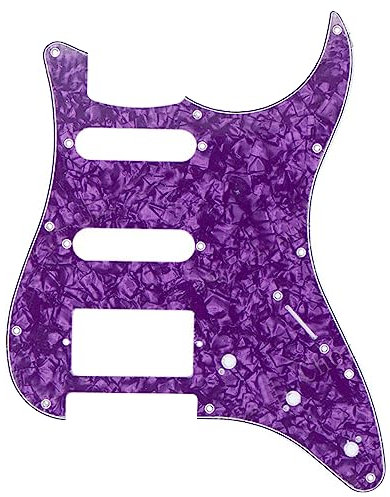 11 Loch Tele Pickguard Plektrum Guard Kratzplatte, passend für USA/MX ST/Strat HSS Pickguard Gitarre Plektrum Guard Kratzplatte Ersatz (lila)