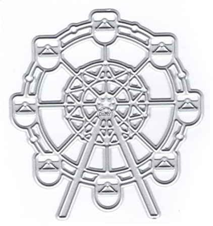 DzIxY Spektakuläre Riesenrad-Metall-Stanzformen für Kartenherstellung, Prägepapier, Stanzformen, Scrapbooking, Maschinen, Schablonen, Aufbewahrungstaschen, Zubehör