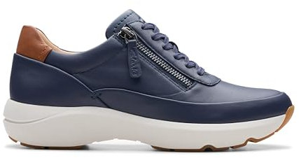 Clarks Tivoli Zip, Scarpe da Ginnastica Donna, Pelle Blu Navy, 38 EU