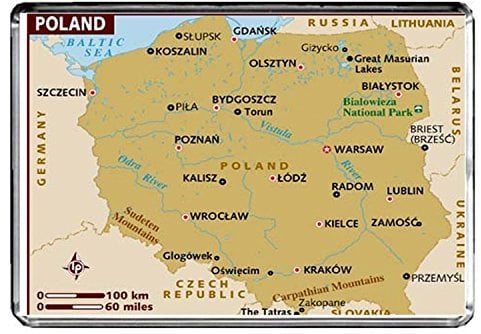 POLAND MAP REFRIDGERATOR MAGNET