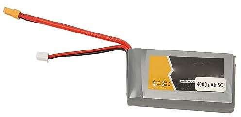 Batterie Lipo 2S 7.4V 4000mAh 8C, Remplacement de Batterie au Lithium RC pour Télécommande d'avion Modèle HJ TX16s TX18s