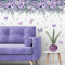 Yotdmk Purple Flowers Plant Wall Sticker for Living Room Bedroom Background Wall Decor Stickers Pastoral Wall Decals for Girls Room Monther Room Daughter Room Decoration Murals