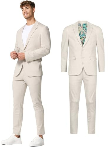 JEFF Herren JFEzra Anzug Set 2-teilig Anzugjackett und Hose Herrenanzug | Klassischer 2-teiliger Anzug mit Stretch in Regular Fit, Herrensakko, Anzughose, Businessanzug, Hochzeitsanzug für Männer