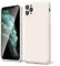 oakxco for iPhone 11 Pro Max Phone Case Liquid Silicone, Thin Slim Soft Rubber Gel TPU Plain Simple Cover for Women Girl Cute, Matte Solid Color, Beige Stone Cream