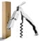 CORKAS Tire Bouchon Professionnel, Couteau de Sommelier, qualité hôtel et Restaurant, Couteau de Serveur avec Décapsuleur et Coupe-Capsule, Ouvre Bouteille en Acier Inoxydable (Blanc)