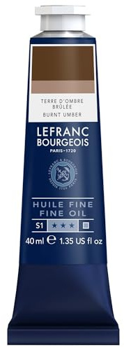 Lefranc Bourgeois 301795 Feine Ölfarbe in hervorragender Qualität,lichtecht mit gleichmäßige Konsistenz, 40ml Tube, ideal für Keilrahmen, Leinwand, Malkarton - Van Dyck Braun