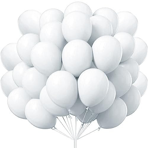 luftballons matt weiß Weiss- 50 Stück Luftballons - 30 cm/12 zoll, Helium Luftballons Geburtstag, Helium Ballons Geburtstag, Regenbogen Luftballons Für Geburtstagsdeko, Luftballons Hochzeit
