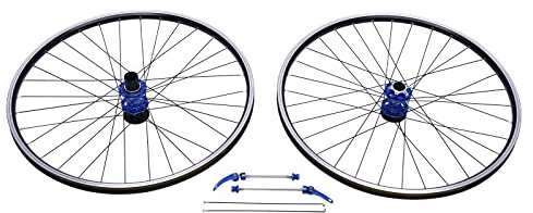 czyuRachel 27,5 Zoll Mountainbike Laufradsatz, Vorne Hinten Blau Aluminium Felge Scheibenbremse MTB Laufradsatz Schnellspanner Vorderrad Hinterrad Fahrrad Laufräder