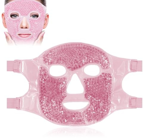Ice Mask Face Cold Face Ice Pack Cooling Mask,Ice Pack Cold Faces Eye Masks Reduce Faces Puff, Dark Circles, Reusable Gel Beads Facess Eye Masks for Puffy Facess Eyes Migraine Relief