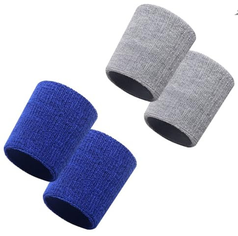 Schweißbänder Handgelenk Sport Wristbands 4 Pack, Saugfähige Handgelenk Schweißbänder für Damen & Herren,Fitness Arm Schweißband,Sport Schweißband Armband Weiche Baumwolle für Handball Fußball Tennis