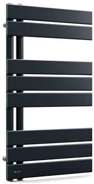 blumfeldt Sèche Serviette Électrique - 320W Radiateur Mural en Acier, Design Moderne, Connecteur Latéral, Chauffe-Serviettes Intégré, pour Salle de Bain & Bureau, 45x80 cm, Anthracite