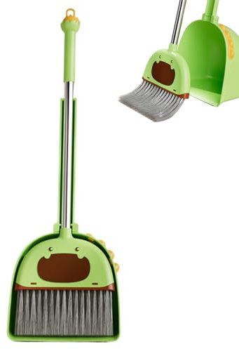 Teksome Jeu de Balayette et de Pelle pour ,Balai avec Ramasse-Poussière Combo Enfant | Jouet Éducatif d'Imitation pour Maison et École Maternelle