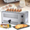 6 Slice Toaster Commercial - Extra Wide Slots +5 Speed Adjustable Hamburger Bun Toaster Hand Pop-Up Toasters Removable Crumb Tray 1 To 2 Minutes