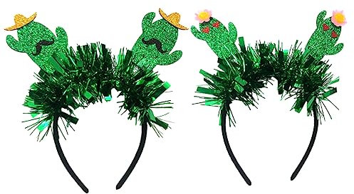 GALPADA 2stücke Kaktus Haarreif Party Haarschmuck Elastisches Haarband Grün Für Festliche Kopfschmuck Cosplay Zubehör Alltag Und Feierlichkeiten