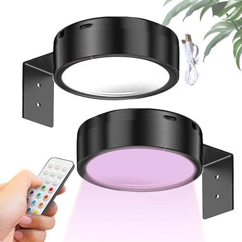 Tanxemery Luci per Quadri - 2 Lampade per Dipinti USB Ricaricabili - Lampada Magnetica con Comando Remoto 3 Colori Regolabili per Camera Galleria Ingresso