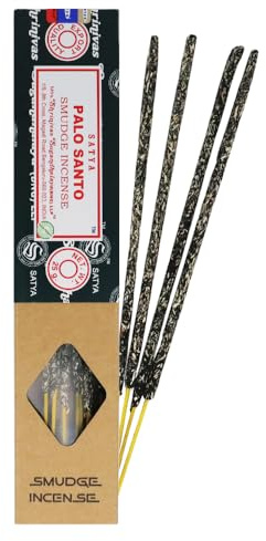 Satya - Natürliche Räucherstäbchen Smudge Mit Palo Santo - 10 Räucherstäbchen - Lange Brenndauer - 25 g