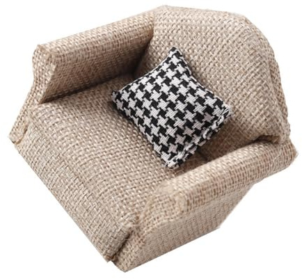 Mocoocouture Plüschspielzeughaus Maßstab 1:12, Sofa, Schmuckdisplay, Einzelcouch, Miniaturmöbel zur realistischen Präsentation von Puppenhauszubehör und möbeln
