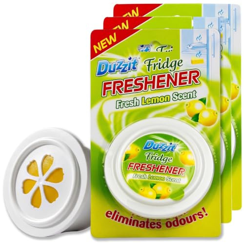 3 Pack Fridge Freshener Fresh Lemon Scented Fridge Deodoriser Neutralises Food Smells & Eliminates Odours Lasts Up to 3 Months in Refrigerator and Freezer