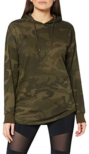 Urban Classics Damen Ladies Oversized Camo Hoody Kapuzenpullover, per Pack Mehrfarbig (Olive camo 775), Small (Herstellergröße: S)
