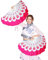 ZooBoo 1 Paar 12 Knochen Kunststoff Druck Pfau Dance Handventilator Taichi Kungfu Fan Tanzfächer Kampfsport Faltbarer Handventilator 33 cm Linkshänder + Rechtshänder Ventilator (Rose Red)