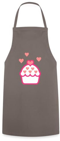 Spreadshirt Backen Cupcake Kuchen Kochschürze, One size, Grau
