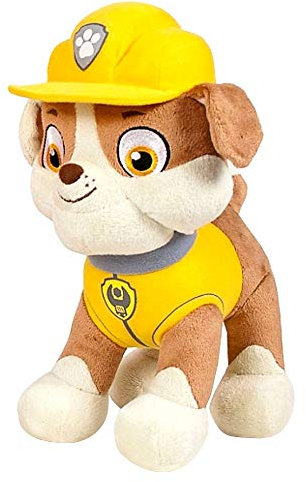 Color Baby Design für Paw Patrol Plüschtier 28cm Helfer auf Vier Pfoten als kuschelige Plüschhunde (Rubble Bulldogge Bauarbeiter)