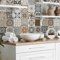 RE-COVERTILES - Adesivi per Piastrelle Bagno e Cucina 10 Pz 20x20 cm - PS00009 Decorazione murale in PVC Impermeabile mattonelle Mosaico Stile cementine Azulejos