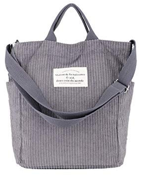 WillingFun Umhängetasche Cord Tasche Damen Shopper Casual Handtasche groß Chic Schulrucksack für Alltag Büro Schulausflug Einkauf, 38 x 35x 13cm