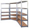 Ondis24 Metallregal Ecklösung + 2X Metallregal Thomas, Lagerregal 180x180x180(H) cm, Kellerregal Silber, Steckregal mit 5 Einlegeböden höhenverstellbar, funktionales Schwerlastregal, verzinkt