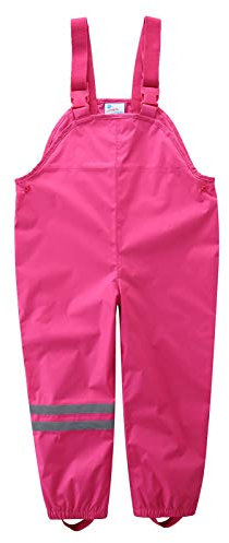 umkaumka Salopette Impermeabile Felpata da Bambina– Pantaloni, Tuta Antipioggia Disponibile in Varie Taglie per Bambine e Ragazze da 3 a 4 Anni Rosa (104)