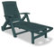 Dmora - Sonnenliege Livorno, verstellbarer Garten-Liegestuhl mit Rollen, Outdoor-Liege, 100 % Made in Italy, 195 x 72 x 101 cm, Grün