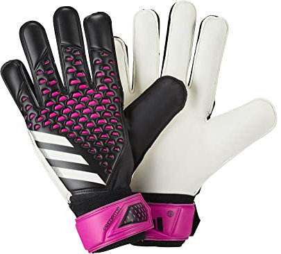 adidas Unisex Goalkeeper Gloves (W/O Fingersave) Predator Training Goalkeeper Gloves, Black/White/Team Shock Pink, HN5587, 9-