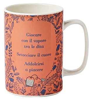 NEAVITA Tazza da Tè Rossa 'Lezioni di Tè' - Ceramica, Rotonda, Riutilizzabile, 1 Millilitro, Casa, Bevande Calde