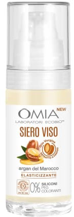 Omia, Siero Viso Idratante con Argan del Marocco, Trattamento Viso Nutriente ed Elasticizzante per il Viso e il Contorno Occhi, Ideale come Base Trucco, 30 ml
