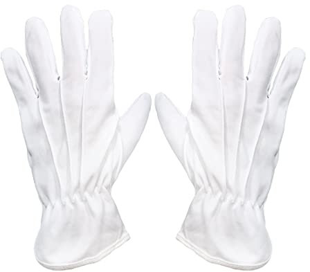 JYC CREATIVE 3 Paar Handschuhe, Mehrzweckhandschuhe, rutschfeste Handschuhe mit 4 Nähten, ergonomische Handschuhe, Handschuhe für Haus, Garten, Arbeit, (20 cm, Weiß Baumwolle 3 Paar)