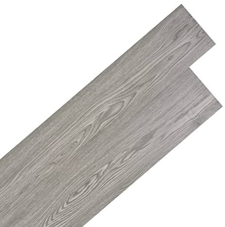 JUNZAI PVC Flooring Slats Self-Adhesive, Self Adhesive Flooring, Flooring Flooring, Laminate Parquet Floor, Vinyl Click, Self-adhesive Floor, 5.00 m2 2.0 mm Dark Grey