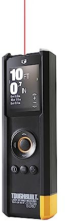 ToughBuilt - Mesureur de distance laser de 165 pieds, mesure de distance laser Bluetooth, grand écran couleur avec viseur - (TB-H2-LM-165-BT)