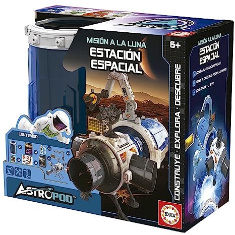 Educa - Misión a la Luna - Estación Espacial, Construye y Juega conectando Varias cápsulas para Hacer Crecer la Estación Espacial; con más de 31 Piezas; Recomendado a Partir de 6 Años (41344)