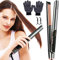 2 en 1 Plancha de Pelo y Rizadora, Mini Plancha pelo Profesional Cerámica, anti Encrespado, Planchas del pelo viaje,Temperatura 230°C, Digital, Calentamiento 30s, Para Cabello largo y Corto
