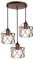 PETITES ECREVISSES 3 flammig Pendelleuchte Industrielle Vintag Hängeleuchte E27 Deckenleuchter mit Sechseck Design Lampe aus Eisen Käfig Lampenschirm Rostig für Wohnzimmer Esstisch Küche