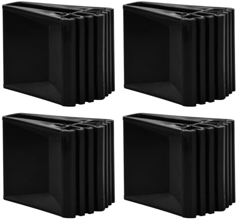 4 Piezas Pies de Escalera, Patas de Goma Escalera, Escalera Pie Almohadillas Antideslizante, Escalera Cubierta de Pie, Tapa para Patas de Escalera, Escalera Cojín Extensión, Tacos Escalera (Negro)