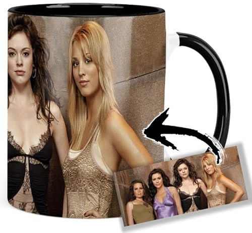 Charmed Alyssa Milano Rose Mcgowan Holly Marie Combs Kaley Cuoco Tasse Innen & Henkel Schwarz Keramikbecher Mug