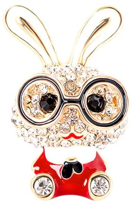 Broche Mignonne En Forme De Lapin En Strass Pour Femmes Et Filles, En Cristal Animal De Compagnie Broches à Revers Délicate Remise De Diplôme Fête d'Honneur Pâques Vacances Bijoux Cadeau